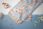 Lade das Bild in den Galerie-Viewer, Supersoft Premium BIO Jersey "Positive Vibes" blue klein 0,5 m