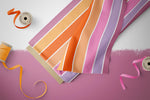 Lade das Bild in den Galerie-Viewer, Supersoft Premium BIO Jersey "Positive Vibes" purple Stripes 0,5 m