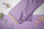 Lade das Bild in den Galerie-Viewer, Supersoft Premium BIO French Terry "Flugdrache" lila Dots 0,5 m