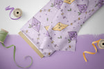 Lade das Bild in den Galerie-Viewer, Supersoft Premium BIO French Terry "Flugdrache" lila klein 0,5 m