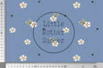 Lade das Bild in den Galerie-Viewer, Supersoft Premium BIO Jersey "Gans schön Süß" Blumen blue 0,5 m