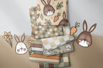 Lade das Bild in den Galerie-Viewer, Supersoft Premium BIO Jersey "Kleine Hoppelbande" Karotte groß 0,5 m