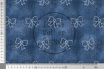 Lade das Bild in den Galerie-Viewer, Premium BIO French Terry "Jeansoptik" Schleifchen True Denim klein 0,1 m