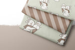 Lade das Bild in den Galerie-Viewer, Supersoft Premium BIO French Terry "Schneehäschen" Diagonal 0,5 m
