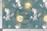 Lade das Bild in den Galerie-Viewer, Supersoft Premium BIO French Terry "Wolfie and Moon" groß 0,5 m