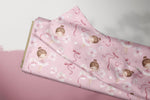Lade das Bild in den Galerie-Viewer, Supersoft Premium BIO Jersey "Pretty Little Ballerina" Braun groß 0,5 m