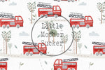 Lade das Bild in den Galerie-Viewer, Frottee Jersey "Firetruck" white 0,5 m