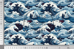 Lade das Bild in den Galerie-Viewer, Frottee Jersey "The Great Wave" 0,5 m