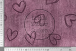 Lade das Bild in den Galerie-Viewer, Premium BIO French Terry "Jeansoptik LMS Herzen Denim" Berry Dark 0,1 m