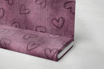 Lade das Bild in den Galerie-Viewer, Premium BIO French Terry "Jeansoptik LMS Herzen Denim" Berry Dark 0,1 m