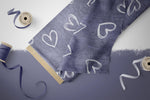 Lade das Bild in den Galerie-Viewer, Premium BIO French Terry "Jeansoptik LMS Herzen Denim" Twilight 0,1 m