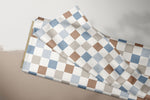 Lade das Bild in den Galerie-Viewer, Supersoft Premium BIO French Terry "Bright Bulldozers" Karo Kombi 0,5 m