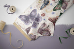 Lade das Bild in den Galerie-Viewer, Supersoft Premium BIO French Terry "Blumenmotten" groß 0,5 m