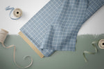 Lade das Bild in den Galerie-Viewer, Supersoft Premium BIO French Terry "Weihnachtsmäuschen blau" Grid 0,5 m