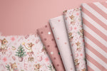 Lade das Bild in den Galerie-Viewer, Supersoft Premium BIO French Terry "Weihnachtsmäuschen rosa" Herzchen 0,5 m
