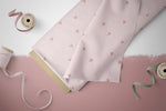Lade das Bild in den Galerie-Viewer, Supersoft Premium BIO French Terry "Weihnachtsmäuschen rosa" Herzchen 0,5 m
