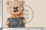 Lade das Bild in den Galerie-Viewer, Premium BIO Jersey "Schulkind" Panel Bär 0,75 m