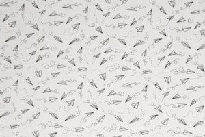 Musselin Weiß Papierflieger 0,5 m ABVERKAUF