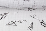 Lade das Bild in den Galerie-Viewer, Musselin Weiß Papierflieger 0,5 m ABVERKAUF

