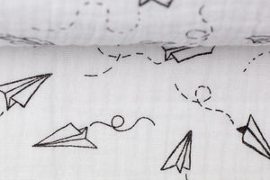 Musselin Weiß Papierflieger 0,5 m ABVERKAUF