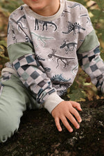 Lade das Bild in den Galerie-Viewer, Supersoft Premium BIO French Terry &quot;Fossilien&quot; mittel 0,5 m
