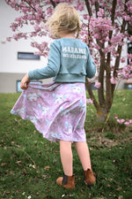 Lade das Bild in den Galerie-Viewer, Frottee Jersey &quot;Zahnfee&quot; dusky blue 0,5 m Lager
