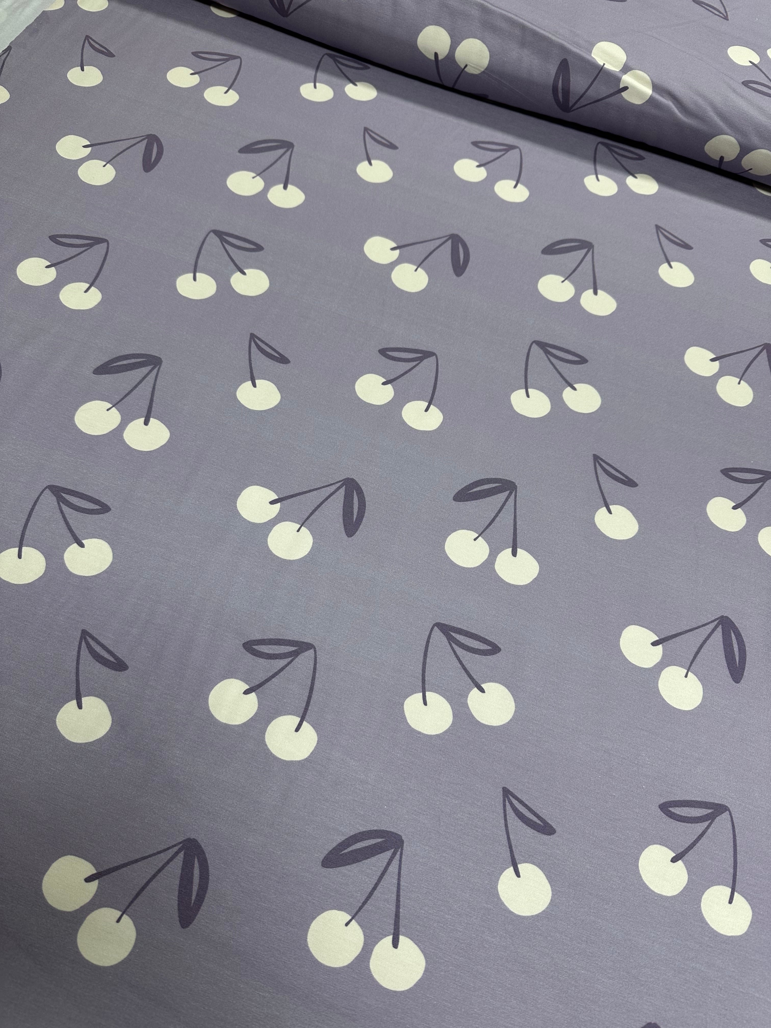 Supersoft Premium Jersey "Purple Cherries" 0,5 m B-Ware