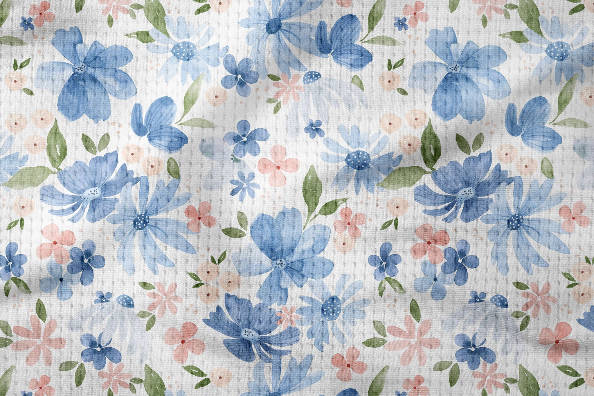 Premium Waffel Jersey "Tender Flowers" Spring 0,5 m