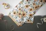 Lade das Bild in den Galerie-Viewer, Supersoft Premium BIO French Terry "Sonnenblumen" white 0,5 m
