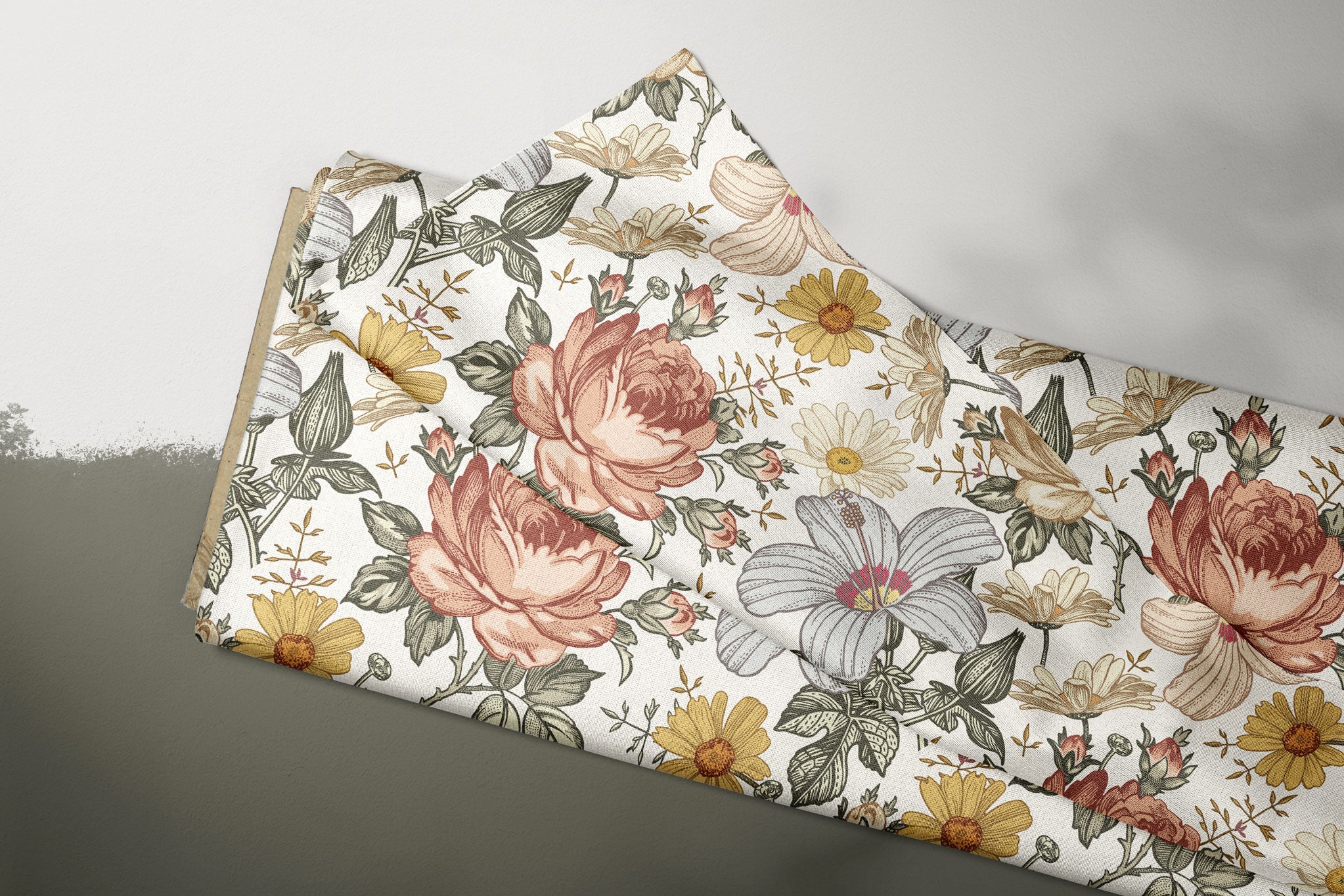 Supersoft Premium BIO Jersey "Vintage Flowers" groß 0,5 m