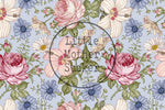 Lade das Bild in den Galerie-Viewer, Frottee Jersey "Vintage Flowers" delicate smoke klein 0,5 m
