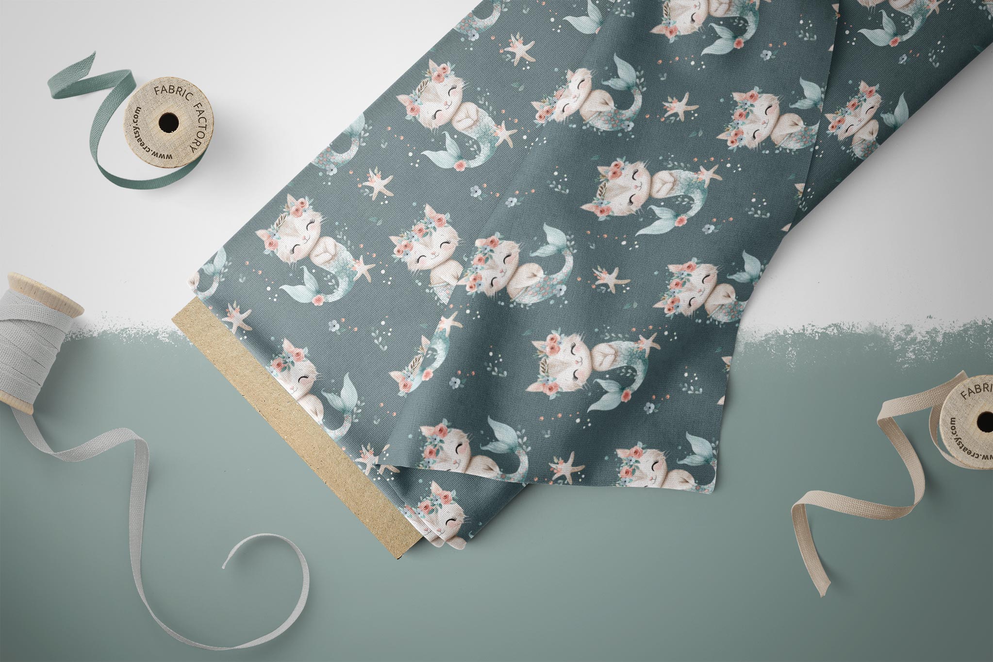 Lycra "Coral Cat" Seagreen klein 0,5 m Lager