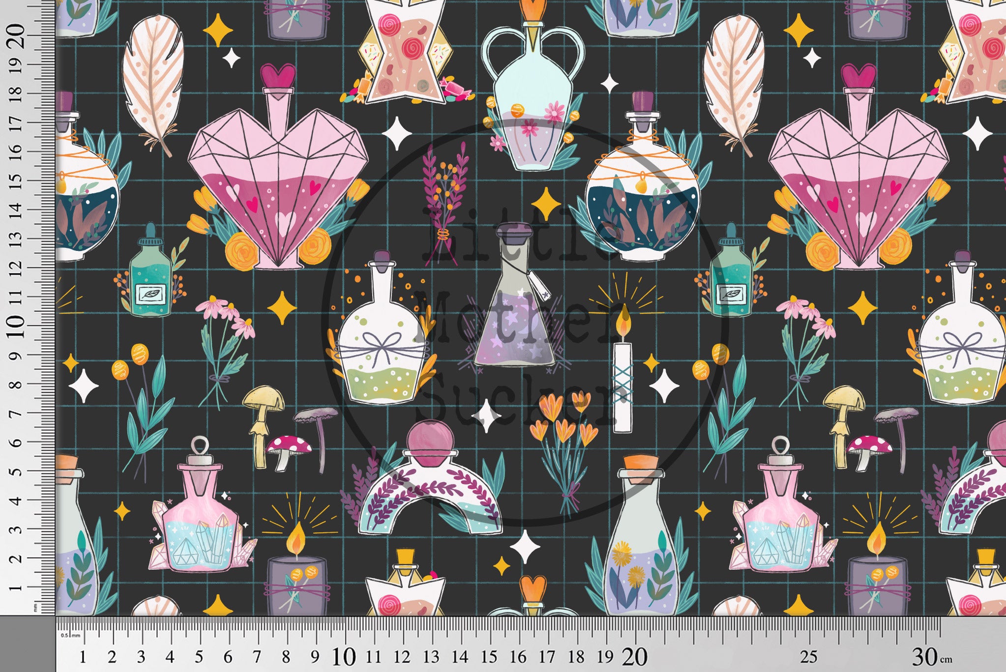 Supersoft Premium BIO French Terry "Potions" Chalkboard 0,5 m BREIT