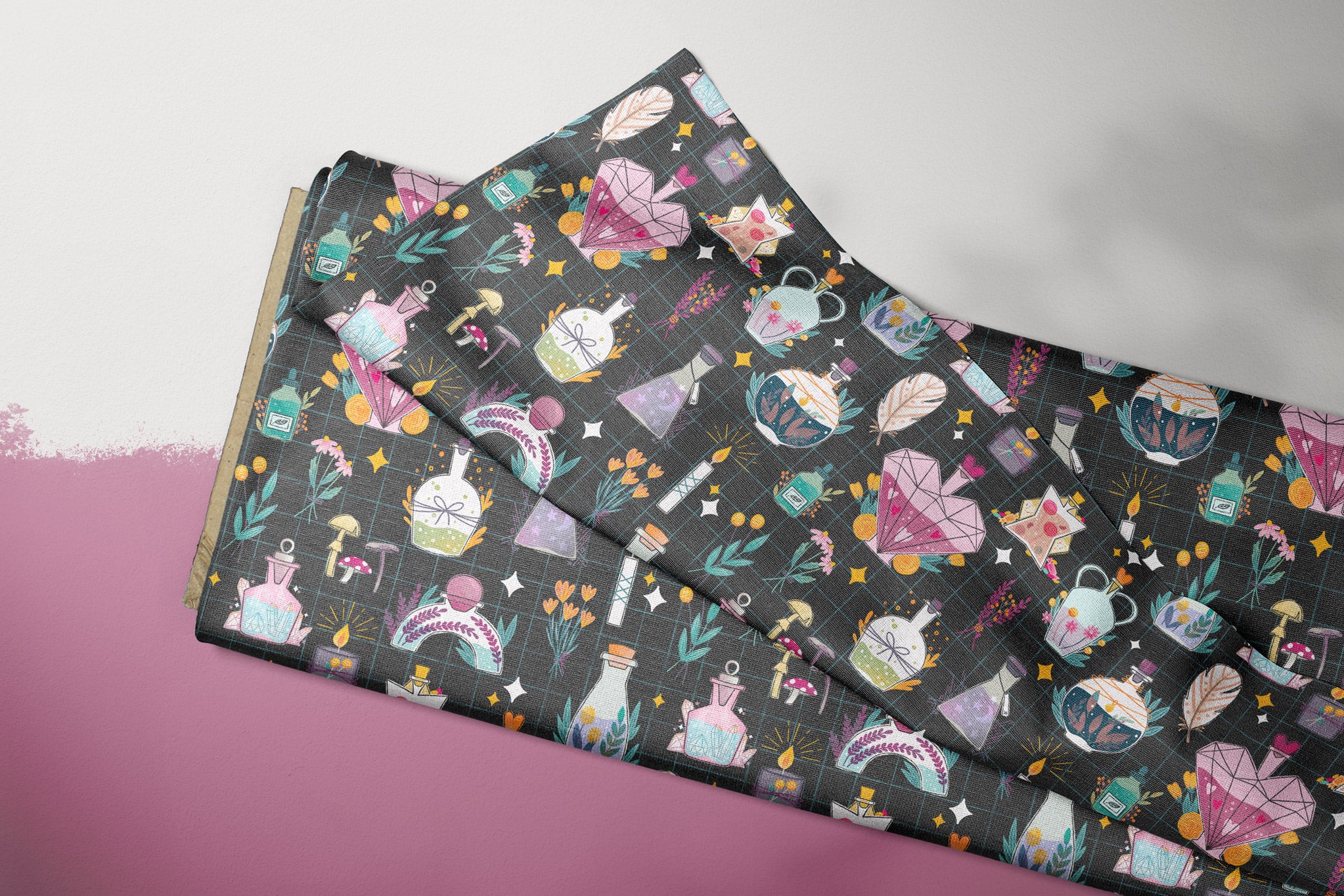 Supersoft Premium BIO French Terry "Potions" Chalkboard 0,5 m BREIT