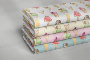 Frottee Jersey "Happy Ice Cream" COLLECTION 0,5 m Lager