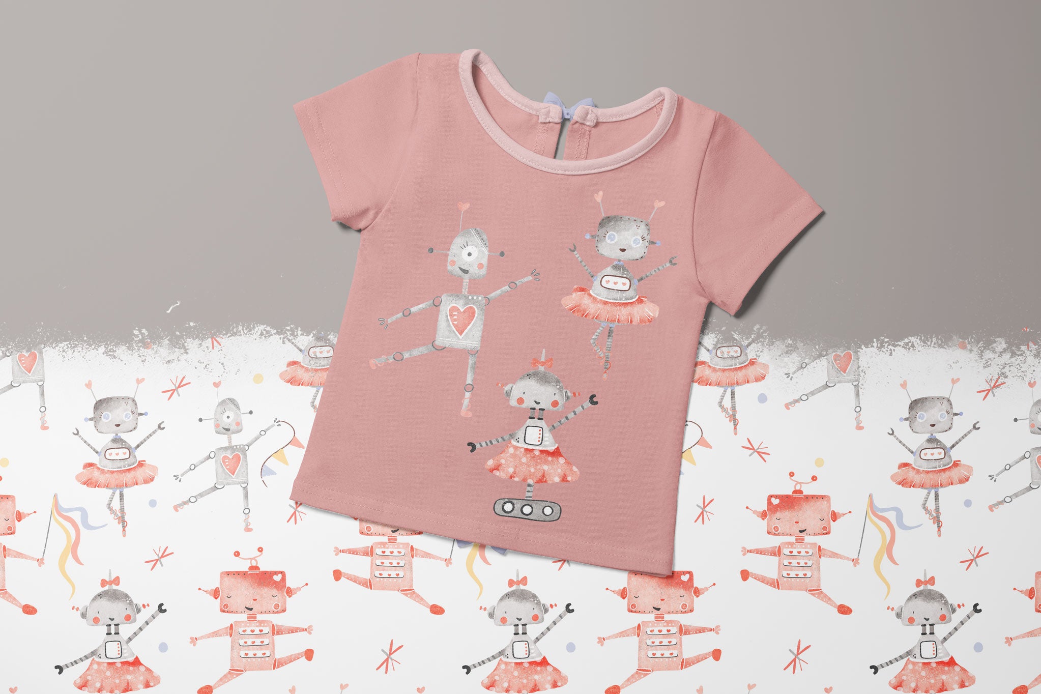 Bügelbild "Belle Collection" Roboter Set