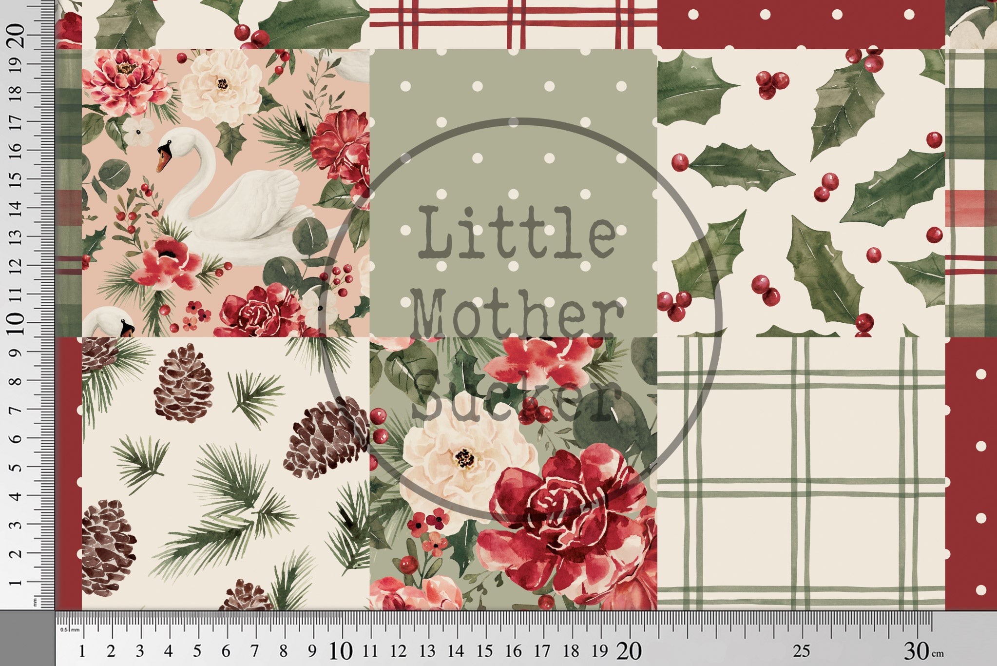 Supersoft Premium BIO French Terry "Briar and Pine" Patchwork 0,5 m