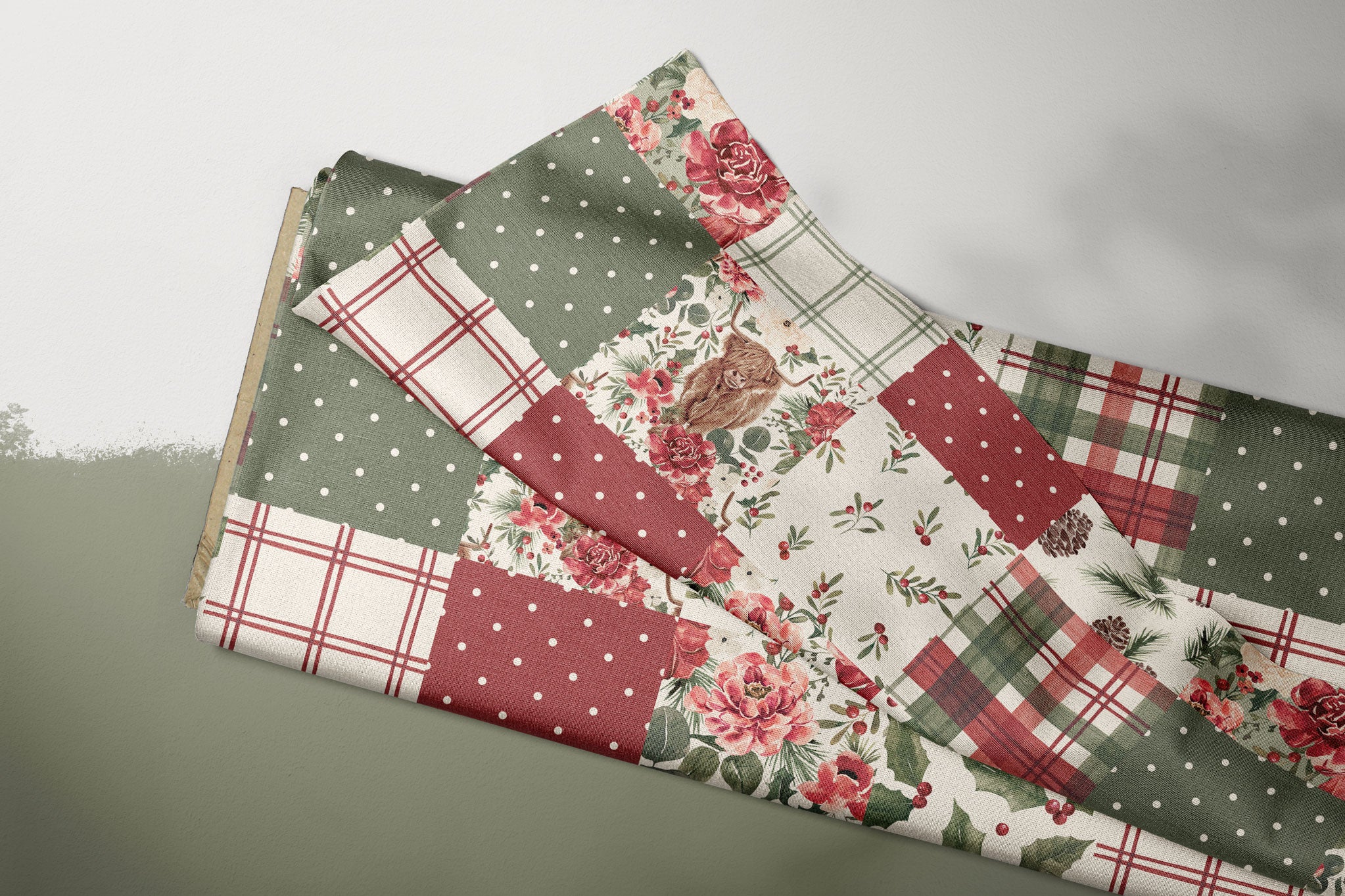 Supersoft Premium BIO French Terry "Briar and Pine" Patchwork 0,5 m