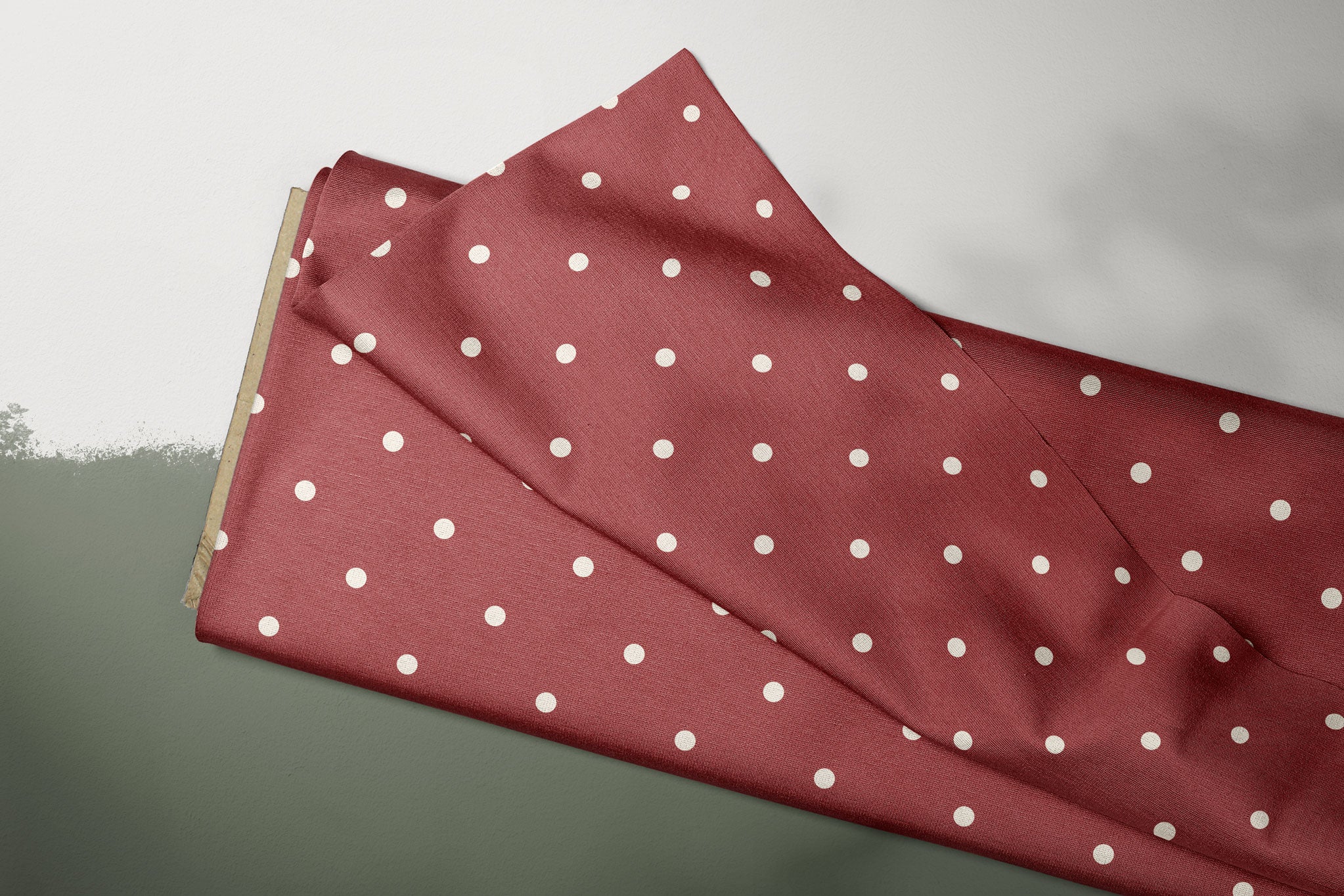 Supersoft Premium BIO French Terry "Briar and Pine" Polka Red 0,5 m