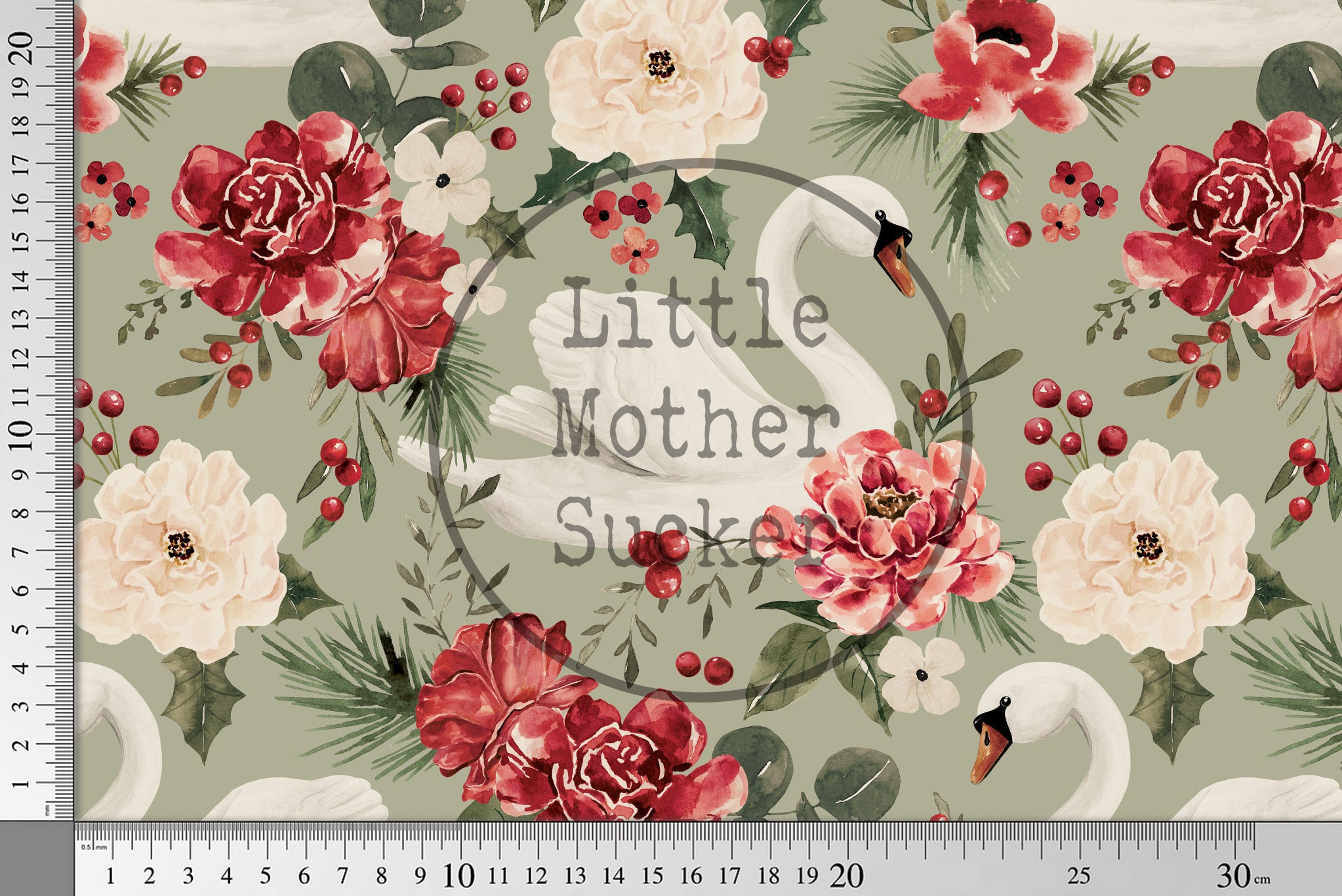 Supersoft Premium BIO French Terry "Briar and Pine" Swan Sage Green 0,5 m