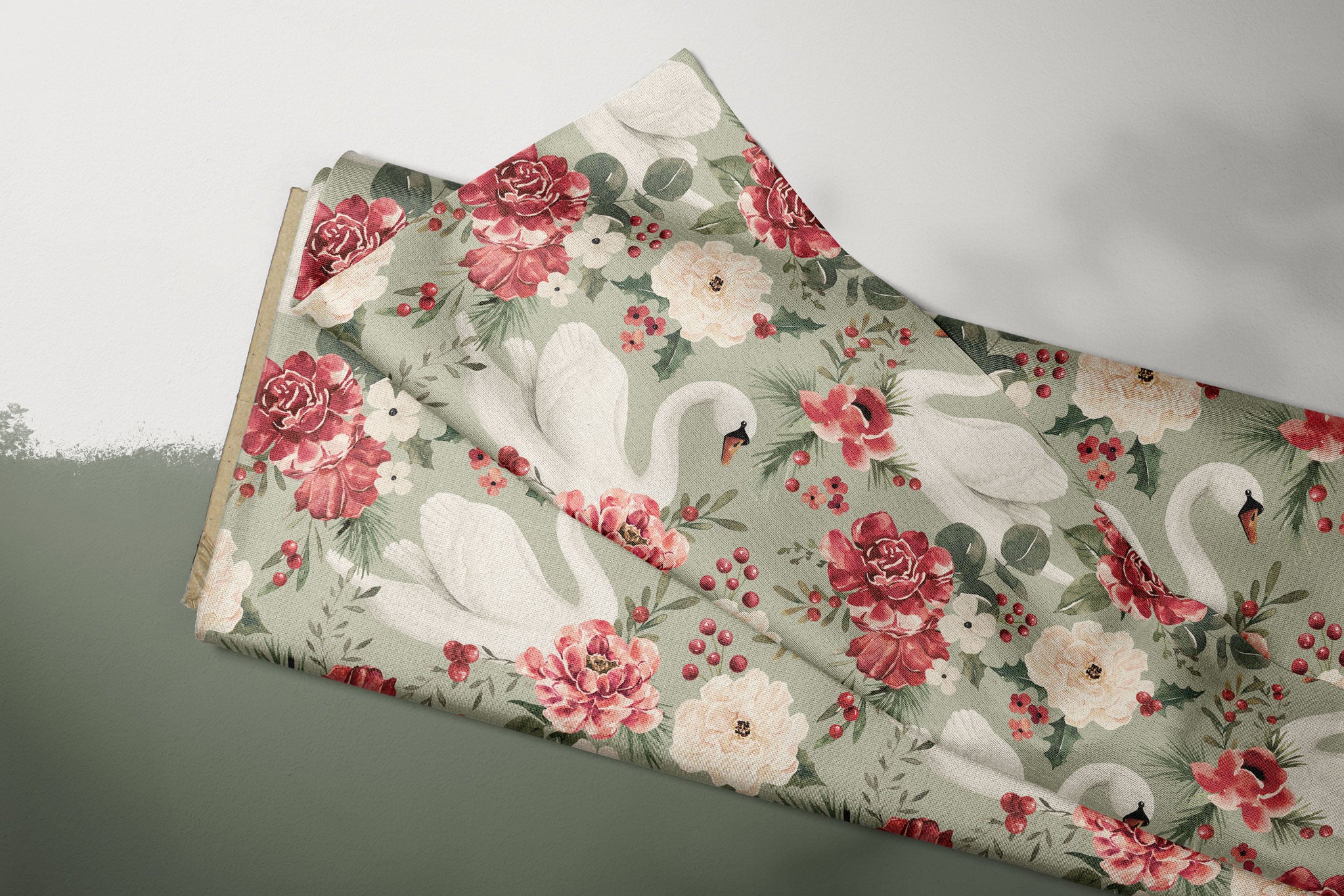 Supersoft Premium BIO French Terry "Briar and Pine" Swan Sage Green 0,5 m