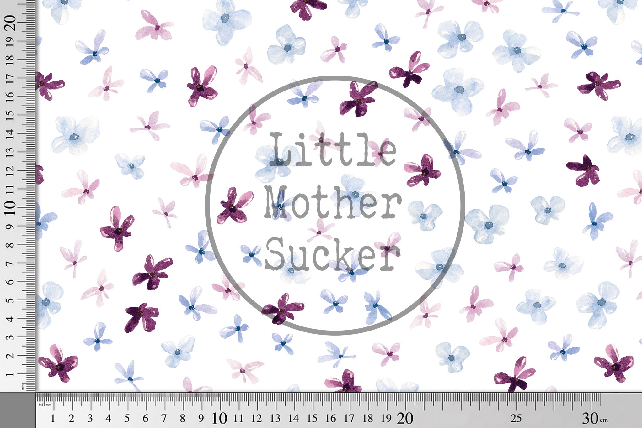 Premium BIO Ripp Jersey "Wildflower Fields" Ditzy Floral white 0,5 m