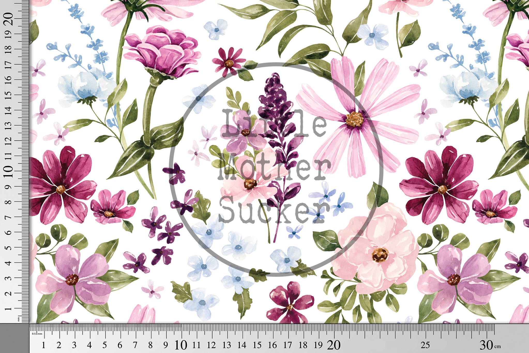 Premium BIO Ripp Jersey "Wildflower Fields" Floral white 0,5 m