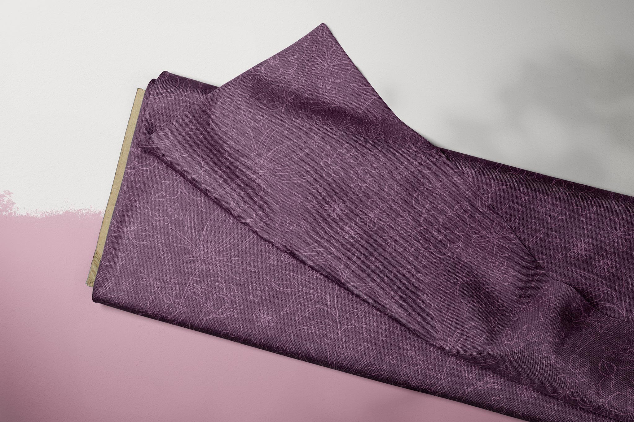 Supersoft Premium BIO Jersey "Wildflower Fields" Sketched Dark Purple 0,5 m