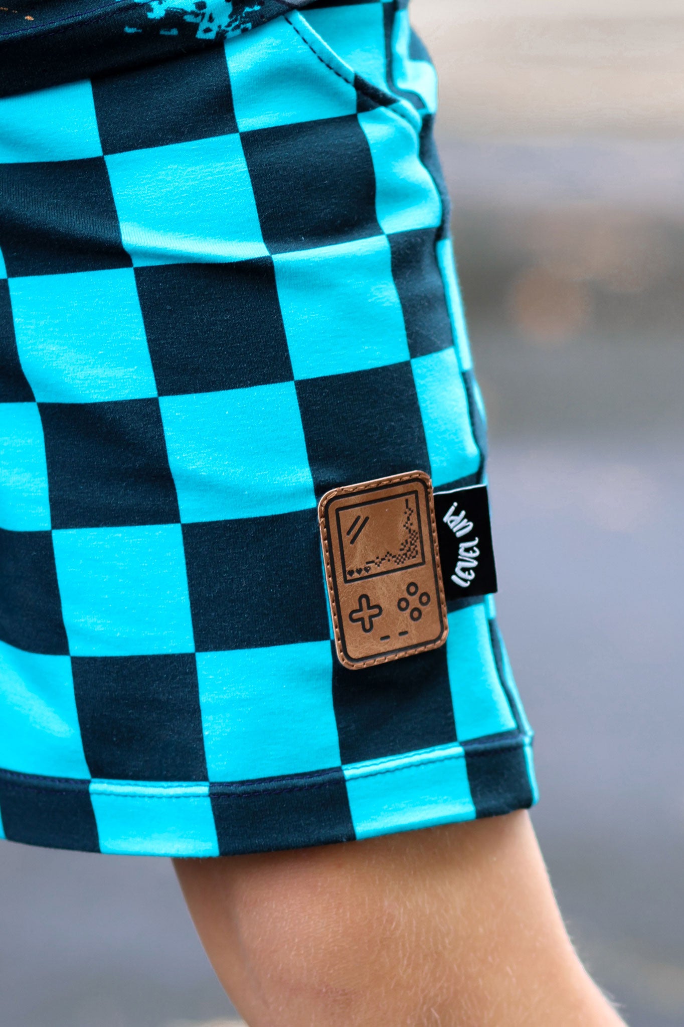 Supersoft Premium Jersey "Chill Time" boy Karo teal 0,5 m