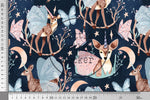 Lade das Bild in den Galerie-Viewer, Supersoft Premium French Terry &quot;Fluttering Deer&quot; midnight 0,5 m
