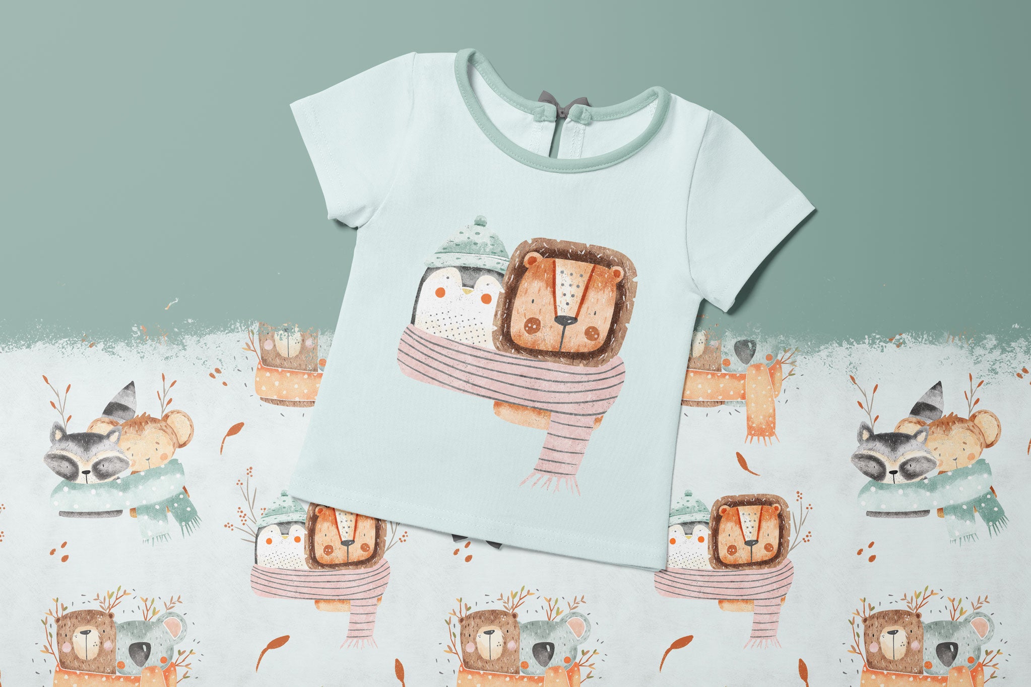 Bügelbild "Wrap Collection" Pinguin und Löwe