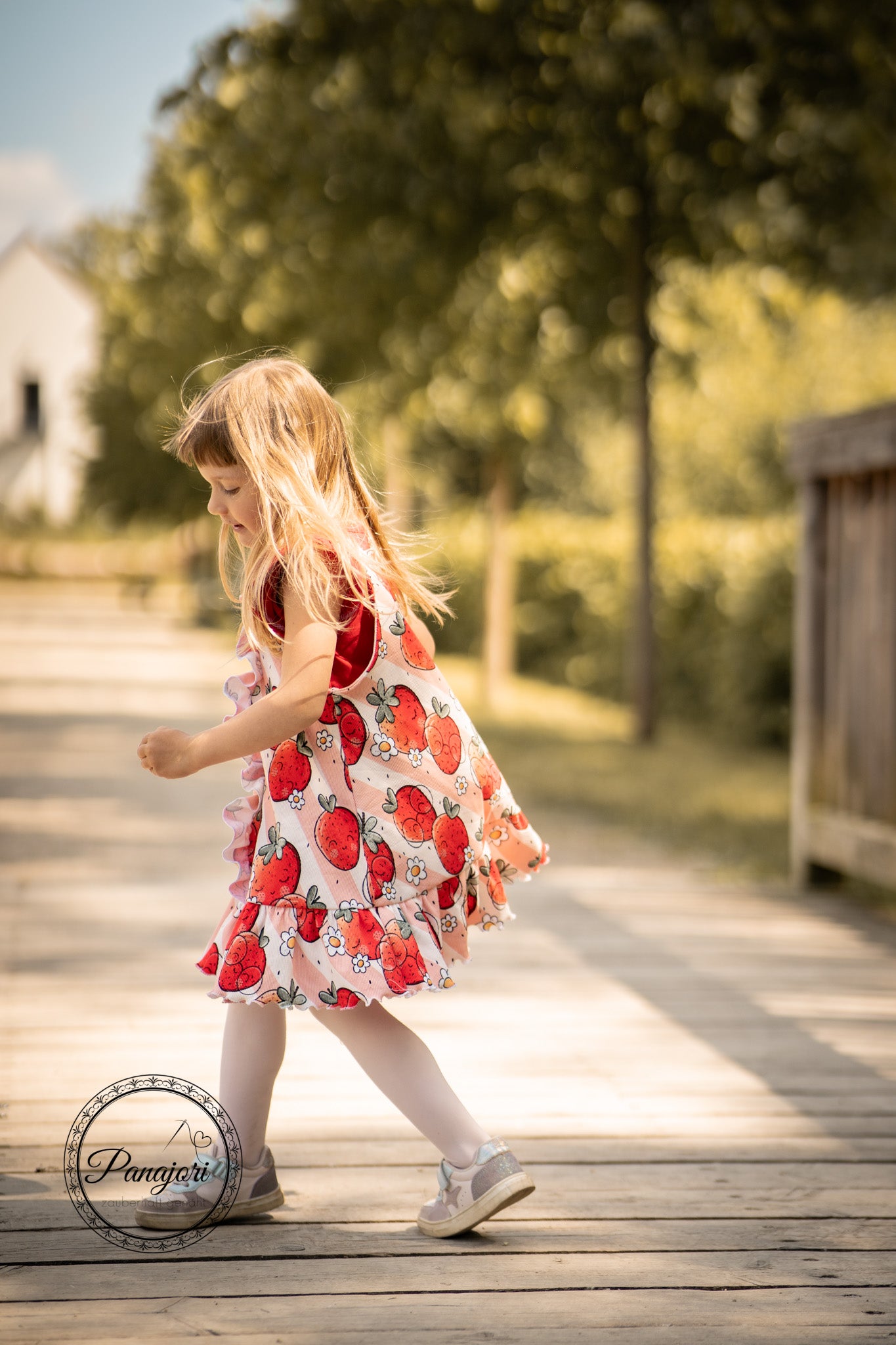 Premium BIO Ripp Jersey "Erdbeerblümchen" 0,5 m groß