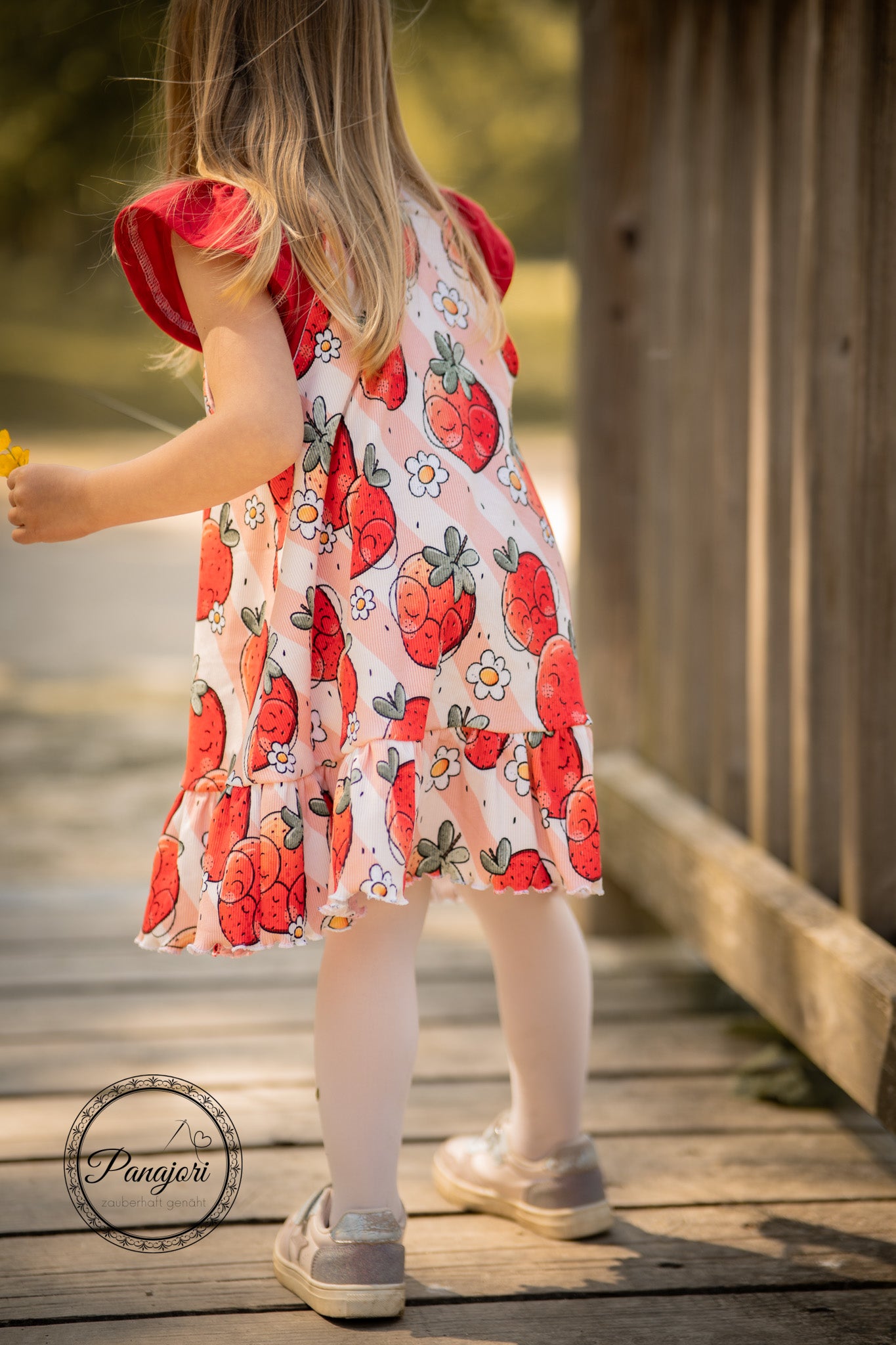 Premium BIO Ripp Jersey "Erdbeerblümchen" 0,5 m groß