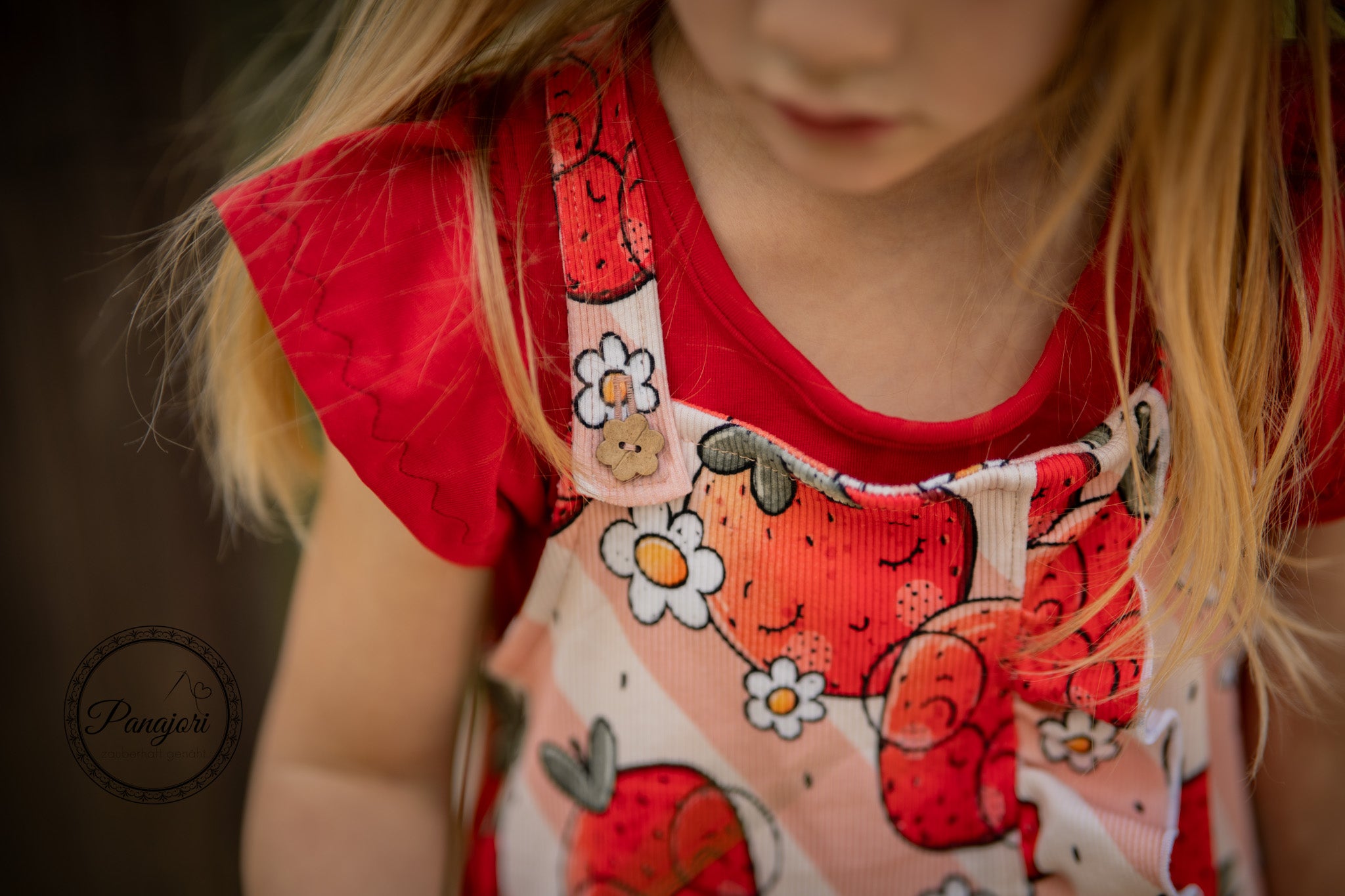 Premium BIO Ripp Jersey "Erdbeerblümchen" 0,5 m groß